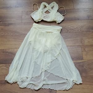 Cream lyrical ballet modern dance costume